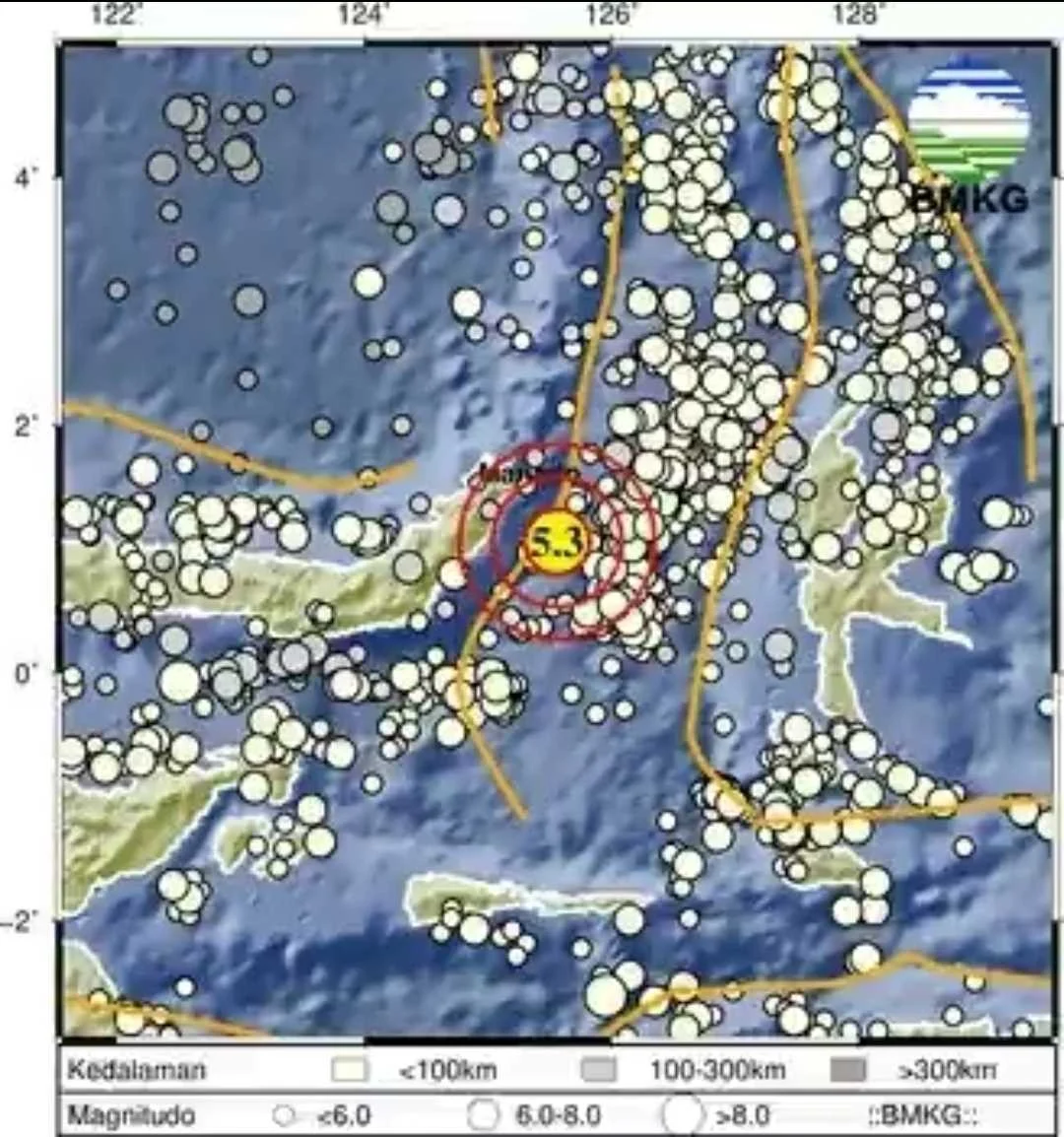 Gempa Bumi Magnitudo 5,9 Guncang Bitung, Berpotensi Gempa Dangkal Akibat Deformasi Batuan