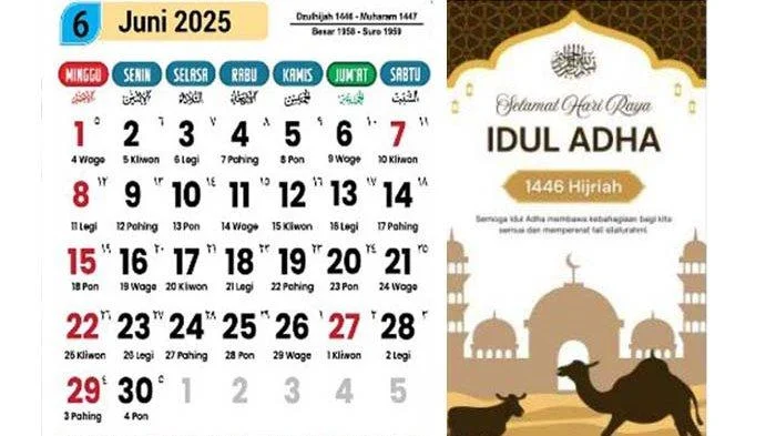 Idul Adha 1447 Hijriah: 6 Juni 2025, Berikut Kalender Juni Lengkap dan Amalan Sunnah di Bulan Dzulhijjah