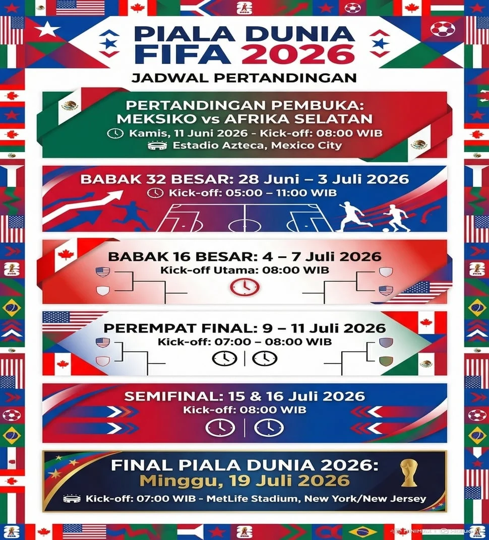Jadwal Piala Dunia 2026: Pertandingan Menarik 16-17 Juni, Prancis vs Senegal dan Argentina vs Algeria