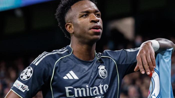 Penyerang Real Madrid Vinicius Junior yang diterpa rumor transfer ke Arsenal.