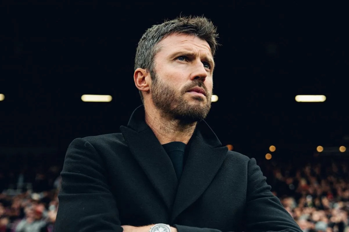 Michael Carrick saat sesi wawancara usai kekalahan Manchester United 0-2 dari Hull City di MKM Stadium